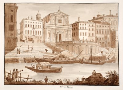 Porto di Ripetta, 1833 by Agostino Tofanelli